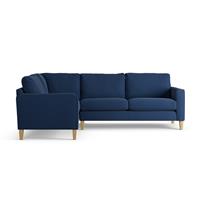 Habitat Flint Fabric Left Hand Corner Sofa - Navy - Ash Leg