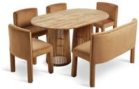 Habitat Jericho Natural Dining Table,Benche &4 Natural Chair