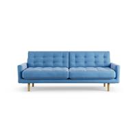 Habitat Fenner Velvet 3 Seater Sofa - Sky Blue- Ash Leg