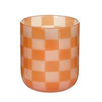Habitat XL Checkered Candle - Amber and Sandalwood
