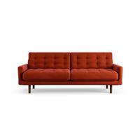 Habitat Fenner Velvet 3 Seater Sofa - Burnt Orange -Dark Leg