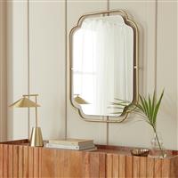 Habitat Gold Art Deco Wavy Wall Mirror - 85x65cm