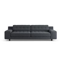 Habitat Hendricks Fabric 4 Seater Sofa - Charcoal- Black Leg