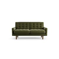 Habitat Fenner Velvet 2 Seater Sofa - Moss Green - Dark Leg