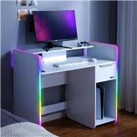 X Rocker Electra Wireless Charging Gaming Desk - White