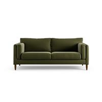 Habitat Newington Velvet 3 Seater Sofa - Moss Green-Dark Leg