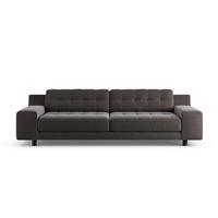 Habitat Hendricks Velvet 4 Seater Sofa - Grey - Black Leg