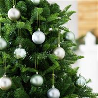 Habitat Pack of 24 Christmas Baubles - Sage And Silver