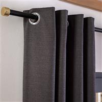 Habitat Plain Boucle Blackout Eyelet Curtains - Dark Grey