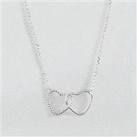 Revere Sterling Silver Double Heart Belcher Chain Necklace