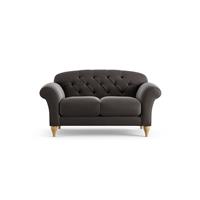 Habitat Brooker Velvet 2 Seater Sofa - Grey - Ash Leg