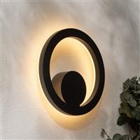 Zink IPSE IP65 Black LED Outdoor Round Wall Up & Down Light