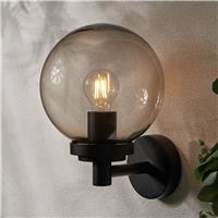 Zink SFIR IP44 Black Outdoor Globe Wall Light