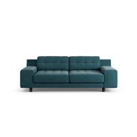 Habitat Hendricks Fabric 3 Seater Sofa - Teal - Black Leg