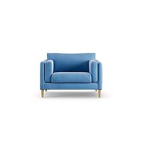 Habitat Newington Velvet Cuddle Chair - Sky Blue - Ash Leg
