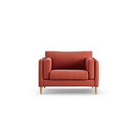 Habitat Newington Fabric Cuddle Chair - Papaya - Ash Leg