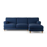 Habitat Askem Fabric Right Hand Corner Sofa - Navy - Ash Leg