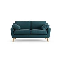 Habitat Ivor Fabric 2 Seater Sofa - Teal - Ash Leg