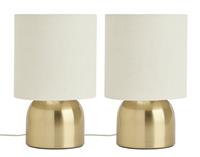 Argos Home Pair of Touch Table Lamps - Natural and Brass