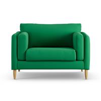 Habitat Newington Fabric Cuddle Chair - Green - Ash Leg