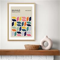 East End Prints Bauhaus Petals Oak Frame Art Print - A2