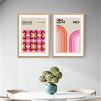 East End Prints Bauhaus Twin Set Oak Frame Art Print - A2