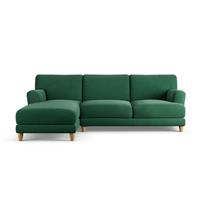 Habitat Askem Fabric Left Hand Corner Sofa- Green - Ash Leg