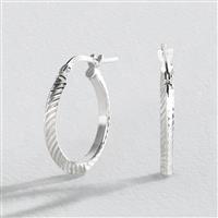 Revere Sterling Silver Diamond-cut Hoop Earrings