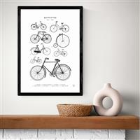 East End Prints Bicyclettes Black Frame Art Print - A3