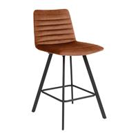 Argos Home Keaton Velvet Counter Bar Stool - Copper