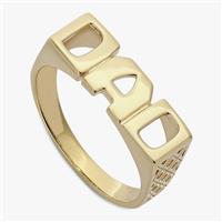 Revere 9ct Gold Plated Sterling Silver DAD Ring - U