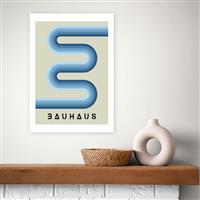 East End Prints Blue Stripes Bauhaus Art Print - A3