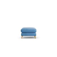 Habitat Lomond Velvet Footstool - Sky Blue - Ash Leg