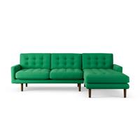 Habitat Fenner Right Hand Corner Sofa-Emerald Green-Dark Leg