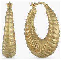 Revere 9ct Bonded Yellow Gold Sterling Silver Creole Earring