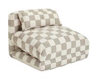 Habitat Lexi Single Fabric Chairbed - Brown & Cream