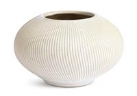 Habitat Small Ribbed Ceramic Vase - Natural