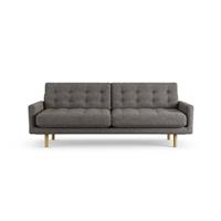 Habitat Fenner Fabric 3 Seater Sofa - Charcoal - Ash Leg