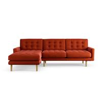 Habitat Fenner Left Hand Corner Sofa - Burnt Orange -Ash Leg
