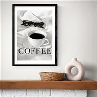 East End Prints Coffee in Bed Black Frame Art Print - A2