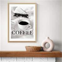East End Prints Coffee in Bed Oak Frame Art Print - A2