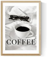 East End Prints Coffee in Bed Oak Frame Art Print - A3