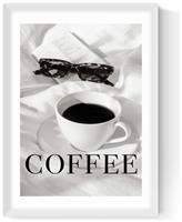 East End Prints Coffee in Bed White Frame Art Print - A3