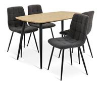 Argos Home Cobin Oak Dining Table & 4 Charcoal Chairs