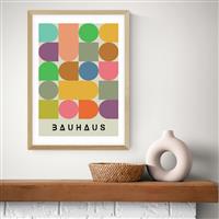 East End Prints Colourful Bauhaus Oak Frame Art Print - A3