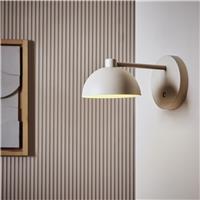 Habitat Steel Rechargeable Mushroom Wall Light - Taupe