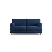 Habitat Askem Fabric 2 Seater Sofa - Navy Blue - Ash Leg