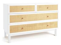 Habitat Simone Wide Rattan 4 Drawer Chest - White