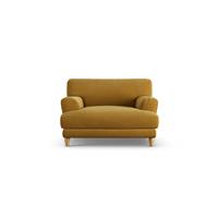 Habitat Askem Fabric Cuddle Chair - Gold - Ash Leg