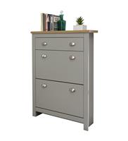 GFW Lancaster Shoe Storage Cabinet - Grey